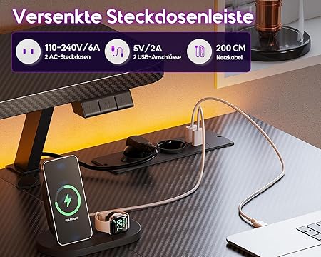 L-vormig gamingcomputerbureau met opbergrek